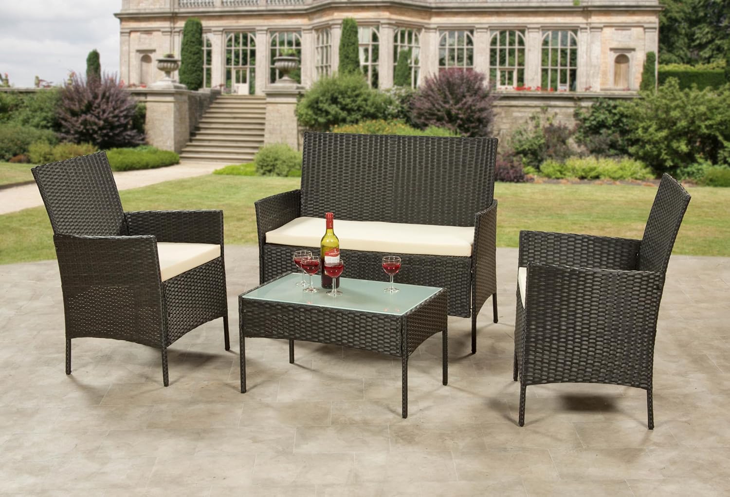 Oasis 4 Piece Lounge Set Black