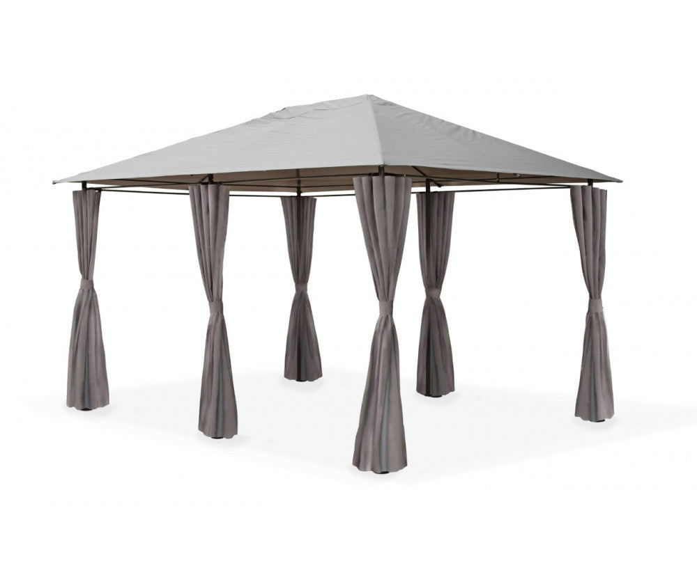 GSD 3m x 4m Large Lilly Gazebo With Side Curtains - Grey